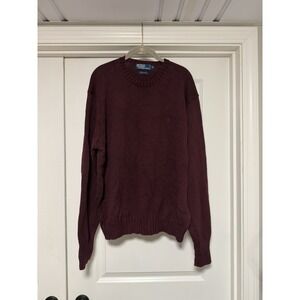 Polo Ralph Lauren, Men's crew neck knit sweater, Burgundy, Size XL